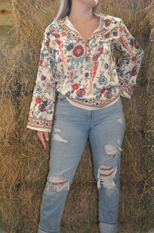 Boho Floral Blouse