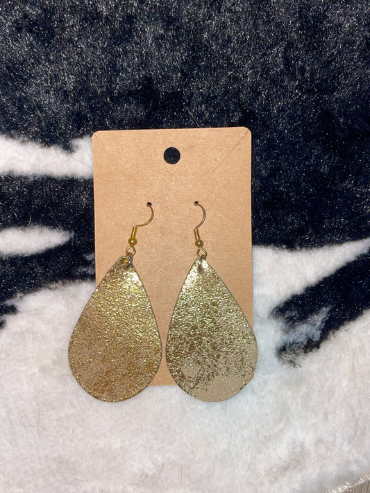 Gold Teardrop Shaped Earring