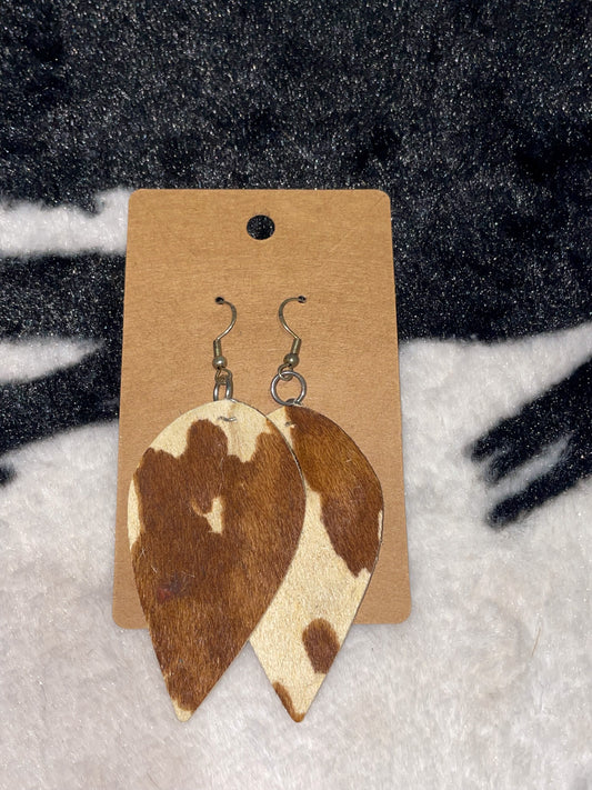 Cowhide Print Earring