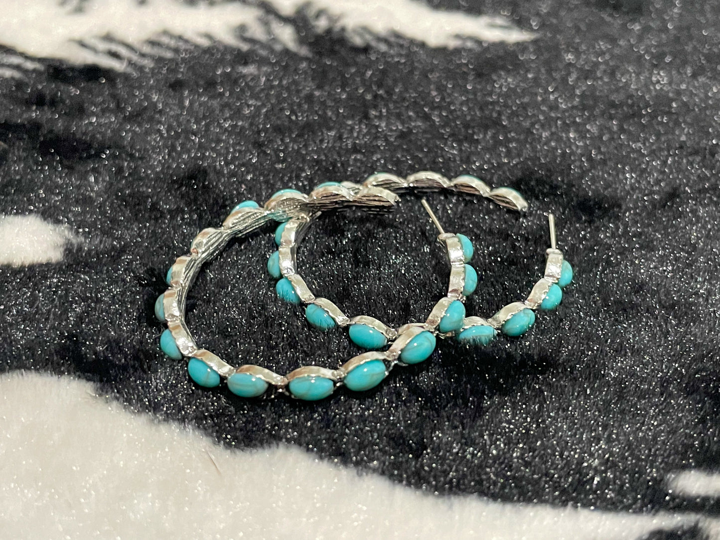 Turquoise hoop earrings