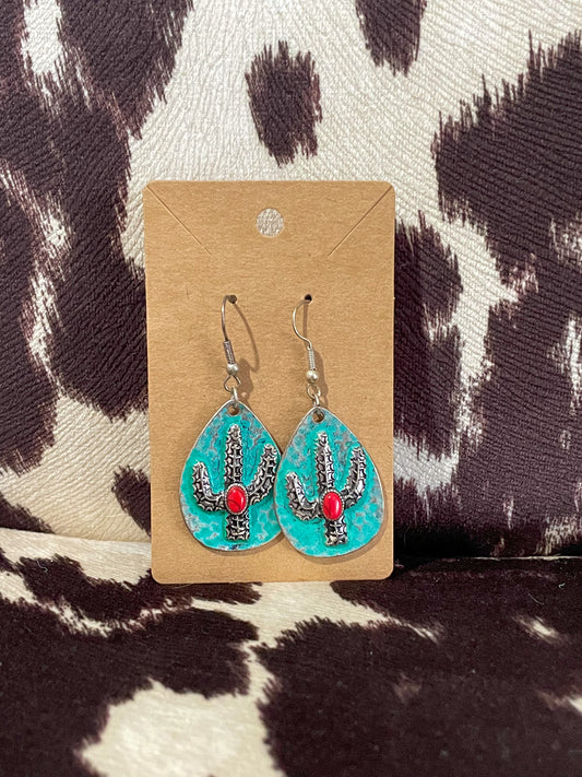 Teardrop Cactus Earring