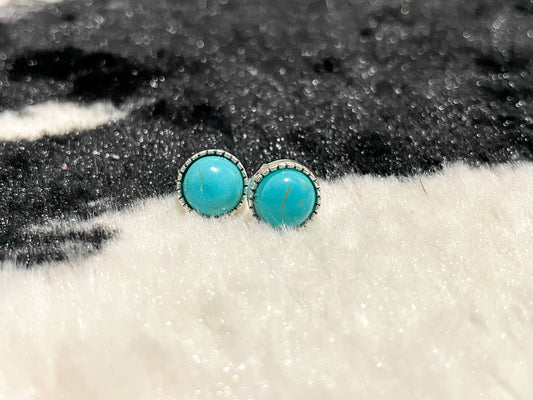 Round Turquoise Stud